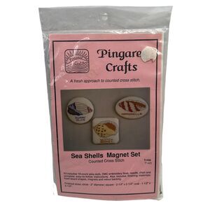 Pingaree Crafts Sea Shells Magnet Set Cross Stitch Kit Made USA